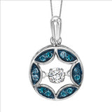 1/3ctw White and Blue Diamond Sterling Silver Pendant