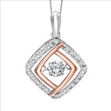 1/3ctw Diamond Sterling Silver and 10K Rhythm of Love Pendant