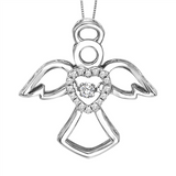 1/10ctw Diamond Sterling Silver Rhythm of Love Pendant