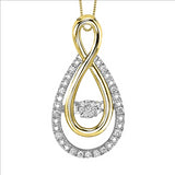 Cluster Diamond Sterling Silver and 10K Rhythm of Love Pendant