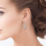 Twin Heart Shape Diamond Fashion Earrings