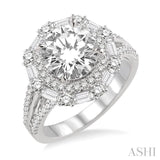 1 1/10 Ctw Diamond Semi-Mount Engagement Ring in 14K White Gold