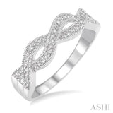 1/20 Ctw Round Cut Diamond Infinity Ring in Sterling Silver