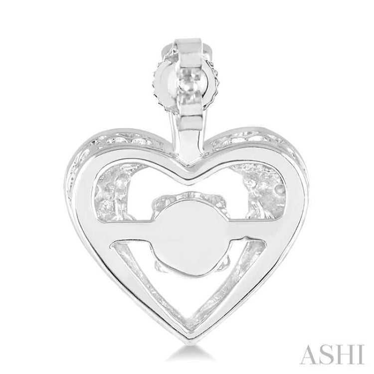 Silver Heart Shape Emotion Diamond Earrings