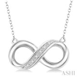1/50 Ctw Round Cut Diamond Infinity Pendant in Sterling Silver with Chain