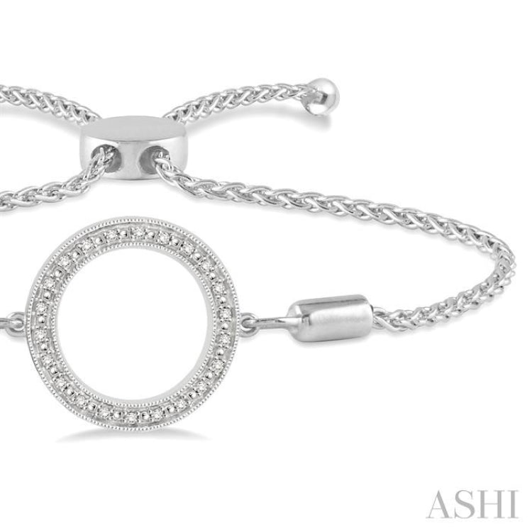 Silver Circle Diamond Lariat Bracelet