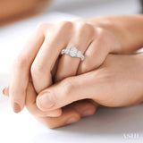 Oval Shape Past Present & Future Lovebright Diamond Engagement Ring