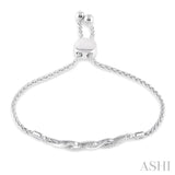 Silver Swirl Diamond Lariat Bracelet