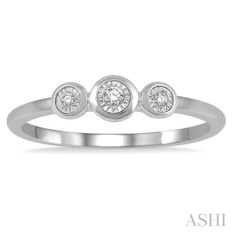 Stackable 3 Stone Diamond Promise Ring