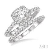 7/8 Ctw Diamond Wedding Set With 3/4 Ctw round Cut Engagement Ring and 1/6 Ctw Wedding Band in 14k White Gold