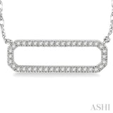 Rounded Rectangle Diamond Necklace