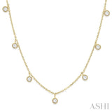 1/2 Ctw Circular Accent Rose Cut Diamond Necklace in 14K Yellow Gold