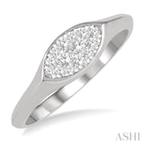 1/3 ctw Marquise Shape Lovebright Round Cut Diamond Ring in 14K White Gold