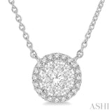 1 ctw Circular Round Cut Diamond Lovebright Necklace in 14K White Gold