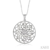 1/50 Ctw Single Cut Diamond Circle Pendant in Sterling Silver with Chain