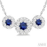 3 Stone Gemstone & Diamond Necklace