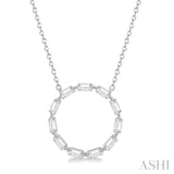1/2 ctw Circle Round Cut Diamond Necklace in 14K White Gold