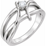 Sterling Silver 1/8 CT Natural Diamond Ring