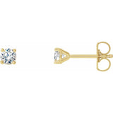 14K Yellow 1/4 CTW Natural Diamond Cocktail-Style Friction Post Earrings