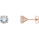 14K Rose 2 CTW Natural Diamond Cocktail-Style Friction Post Earrings