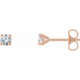 14K Rose 1/4 CTW Natural Diamond Cocktail-Style Friction Post Earrings