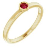 14K Yellow 3 mm Natural Ruby Ring