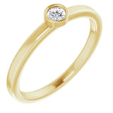 14K Yellow 3 mm Natural White Sapphire Ring