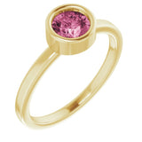 14K Yellow 5.5 mm Natural Pink Tourmaline Ring