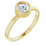 14K Yellow 5.5 mm Natural White Sapphire Ring