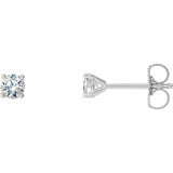 14K White 1/2 CTW Natural Diamond Cocktail-Style Threaded Post Earrings