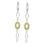 STERLING SILVER AND YELLOW GOLD PLATED OVAL DELIGHT EARRINGS