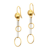 STERLING SILVER AND YELLOW GOLD PLATED FUN CLIP EARRINGS