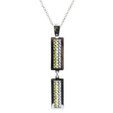 STERLING SILVER AND YELLOW GOLD PLATED CAVIAR FRAMED NECKLACE
