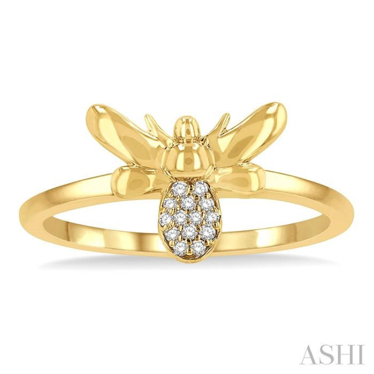 Stackable Bumble Bee Shape Petite Diamond Fashion Ring