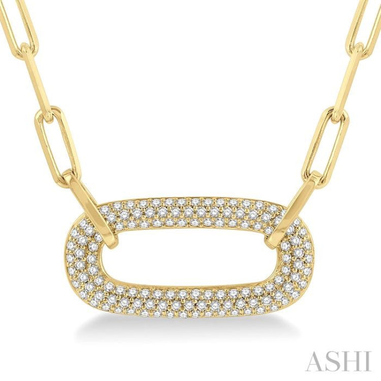 Paper Clip Diamond Fashion Necklace
