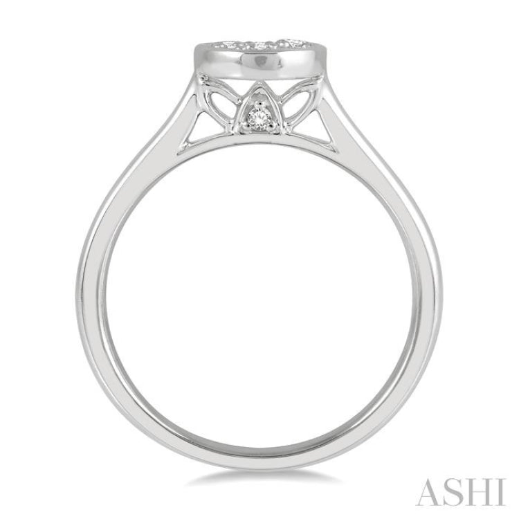 Oval Shape Bezel Set Diamond Ring